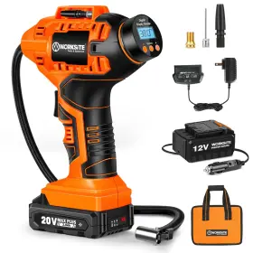 Worksite Wcap115d Cordless Tire Inflator Air Compressor Battery Powered Car Pump Portabl