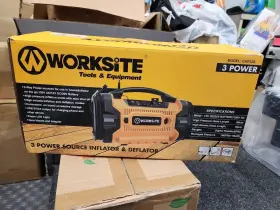 Worksite Wcap328 Tire Inflator Air Compressor 160 Psi Car Pump With 3 Power Source