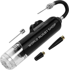 World Rugby Shop 445046982973 Hand Air Ball Pump Inflator Kit With Needles Nozzles And Extension Hose Portable