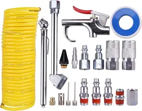 Ws 642954031091 20pcs Air Compressor Kit 1/4 Inch Npt 25ft Coil Hose Tire Gauge Us