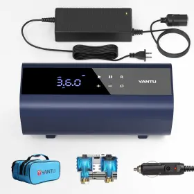 Yantu 756524734869 120w/10a/ac Portable Tire Inflator Dual Cylinder Car Air Pump With 8.3-i