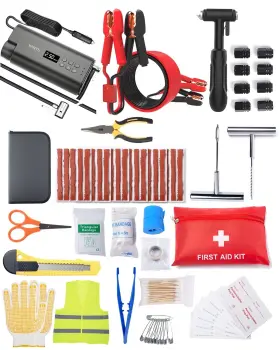 Yantu 761483860917 111-piece Car Emergency Kit - Tire Inflator Portable Air Compressor And J