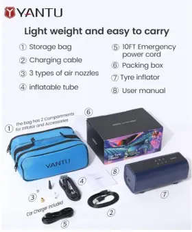 A22wl-nb Yantu Antu Dual Cylinder Tire Inflator Portable Air Compressor With 8.3-inch Display A22wl-nb Yantu Antu Dual Cylinder Tire Inflator Portable Air Compressor With 8.3-inch Display