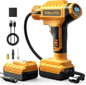 P2b-b2 Yohoolyo Tire Inflator Portable Air Compressor For Car Cordless Electric Pump 150psi