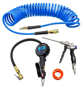 Yotoo 657228874465 Air Compressor Accessories Kit Heavy Duty 1/4 Inch X25ft Hose With 150 Ps
