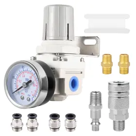 Zat-w-ar2000-02 Zhong An 1/4 Inch Npt Air Pressure Regulator With Gauge Mini Control Valve For Com