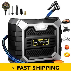 Zopom 797606648902 Portable Tire Inflator 12v Dc Air Compressor With Auto Shut-off