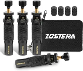 Usam-zotd002 Zostera Adjustable Auto-stop Tire Deflator Valve Kit 10-30 Psi 4 Pcs Screw-on Tyre Air