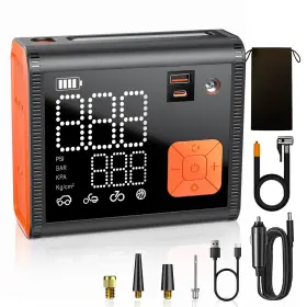 Zuzee 199874103457 Tire Inflator Portable Air Compressor 150 Psi Dual Cylinder 3x Faster