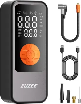 Zuzee 313105065073 Tire Inflator Portable Air Compressor 4x Faster Inflation And High-capacity Batte