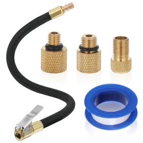 728884 Zyghjort 1 Dlcnenoj 12ftft Tire Inflator Hose Adapter Tyre Pump Quick 33.5 Cm Black