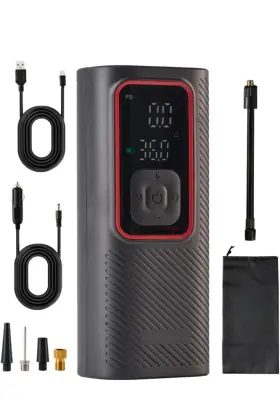 Zzt Hc10 Air Compressor Tire Inflator Portable Pump For Car Tires Black&red