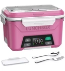 Cordless Electric Heated Lunch Box Programmable Battery Powered Pink East Oak Open. Price: $75.00.