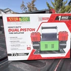 Stop & Go Heavy Duty Portable 12 Volt Dual Piston Tire Inflator Air Compressor New. Price: $77.00.