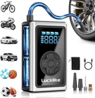 Lucklike Tire Inflator Portable Air Compressor, 150 Psi Cordless Bike Pump, 5X New. Price: $29.99.