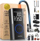 Olarhike Tire Inflator Portable Air Compressor, 5200MAH Dual Hose, Black New. Price: $40.99.