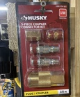 Husky 5-PIECE Brass Coupler Connector Kit 3/8 Air Tool Fitting New. Price: $10.00.