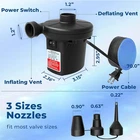 Quick-fill Electric Air Pump With 3 Nozzles, Ac 110V-120V Portable Inflator Defl New. Price: $24.65.