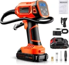 Tire Inflator Portable Air Compressor, 21V Cordless Car Pump, Rechargeable New. Price: $62.40.