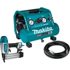 Makita MAC100QK1 Quiet Series Electric Air Compressor & Brad Nailer Combo New. Price: $480.00.