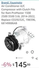 Youxmoto Air Conditioner A/c Compressor With Clutch For Ram Promaster 1500 2500 New. Price: $65.00.