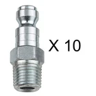 Case Of Ten Air Plug T-style Steel Male 1/4 In. Mpt 3/8" Tru-flate 12-603 New. Price: $24.95.