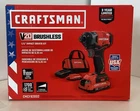 Craftsman V20 Max Variable Speed Brushless 1/4 Cordless Impact Driver CMCF820D2 New. Price: $99.95.