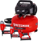 Craftsman 6-GALLON Pancake Air Compressor 4-TOOL Combo Kit, 150 Psi, Oil-free, New. Price: $247.50.