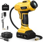 Yellow Astroai Cordless Tire Inflator Air Compressor 20V Rechargeable Portable New. Price: $65.99.