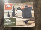 Ozark Trail 120V Ac Plug Electric Air Pump, Grey And Orange New Open Box. Price: $12.00.