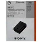 Sony NP-FW50 Battery A6300, A6000, A5000, A3000, A7R, Alpha 7, (new). Price: $29.99.