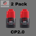 Genuine Milwaukee Pack CP2.0 2.0AH Batteries 48-11-2420 X2 Oem 12V New. Price: $55.98.