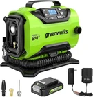 Greenworks 24V Portable Air Compressor Cordless Tire Inflator Maximum 160 Psi New. Price: $217.22.