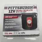 Pittsburgh 12V Portable Tire Inflator Air Compressor W/ Led Light New Open. Price: $11.27.