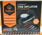 Compact Tire Inflator With Pressure Gauge 12V Power By Torelli Tools -new. Price: $27.00.