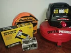 Central Pneumatic Bundle Pancake Air Compressor And Wide Crown Stapler Used. Price: $89.57.
