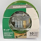 Metabo Hpt 1/4" X 50' Poly Air Hose /10 Piece Accessory Kit-combo, New Sealed. Price: $29.99.