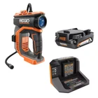 Ridgid 18V Cordless Portable Inflator Kit With 2.0 Ah Battery And Charger New. Price: $197.94.