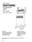 Owner's Manual & Parts List Craftsman Portable Air Compressor - Model 921.166400 New. Price: $19.95.