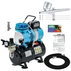 Gravity Master Airbrush Compressor With Tank Kit, Tip Sets 0.2, 0.3, 0.5MM New. Price: $169.99.