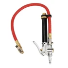 Measureman Heavy Duty Bayonet Style Tire Inflator, Aluminum Body, 20" Red Hose, New. Price: $36.69.