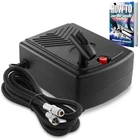 Pointzero Mini Airbrush Compressor W/ Holder And 6 Ft. Hose - Portable Pump New. Price: $30.99.