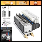 8 Station Solenoid Manifold 24V Dc 5 Way Pneumatic Air Valve, 1/4" Pt Port New. Price: $140.99.
