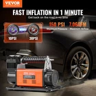 12V Heavy Duty Air Compressor - With Digital Pressure Gauge Tire Inflator Kit, New. Price: $145.32.