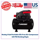 Husky 3 Gal Portable Oil-free Air Compressor 120 Psi Hotdog Style New. Price: $85.19.
