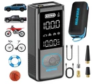 Portable Tire Inflator, 150 Psi Cordless Air Compressor With Digital Gauge, 3.7 New. Price: $25.00.