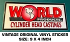 World Products Cylinder Head Castings - Vintage Original Vinyl Decal Sticker Used. Price: $9.45.