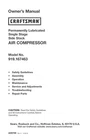 Owners Manual & Parts List Craftsman Side Stack Air Compressor -model 919.167463 New. Price: $19.95.