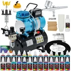 Master Gravity Airbrush Tank Compressor Kit With 24 Color Acrylic Paint Set New. Price: $219.99.