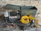 Pittsburgh Automotive 12 150 Psi High Volume Air Compressor W/metal Ammo Can Used. Price: $80.00.